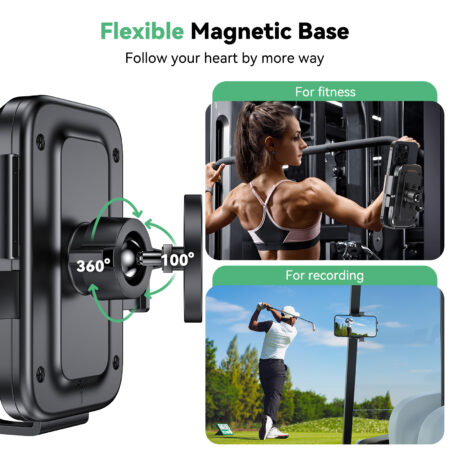 Golf Cart Phone Holder Golf Cart Magnetic Phone Holder Mount Ultra Strength Magnets Cell Phone Caddy Compatible For EZGO/Club Car/iPhone/Galaxy/Google Pixel, 360° Rotatable/One-Handed Pick & Place - 图片 4