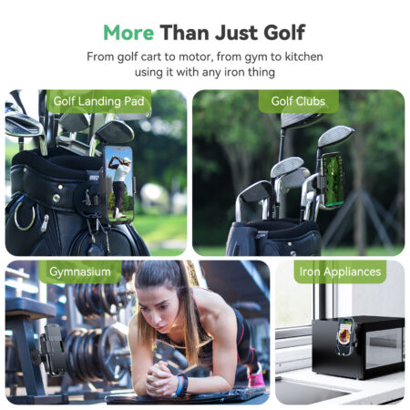 Golf Cart Phone Holder Golf Cart Magnetic Phone Holder Mount Ultra Strength Magnets Cell Phone Caddy Compatible For EZGO/Club Car/iPhone/Galaxy/Google Pixel, 360° Rotatable/One-Handed Pick & Place - 图片 7